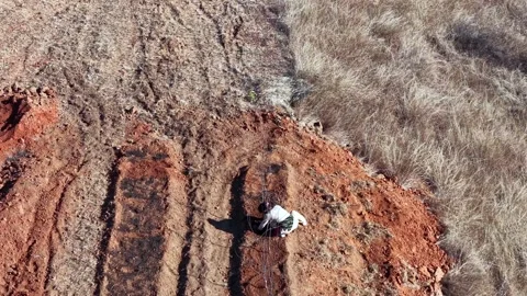 Aerial View of Construction Work at a Rural Site in India Video stock 348833746