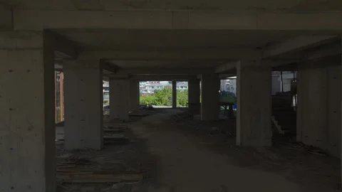 Aerial View: Construction workers and engineers install a crane, showcasing Stock Footage 296019098