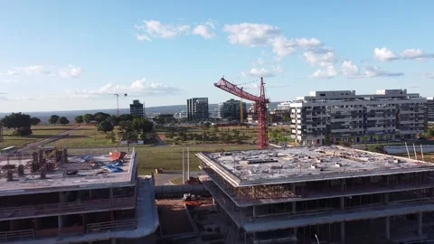 Aerial View of Constuction of New Apartment Buildings Video stock 173328637