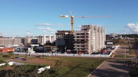 Aerial View of Constuction of New Apartment Buildings Stock Footage 173328765