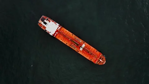 Aerial view container cargo freight oil tanker maritime sea transport marine Stock-Footage 336446093