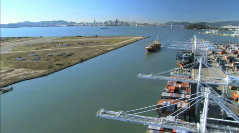 Aerial View of Container Port Stock-Footage 653238
