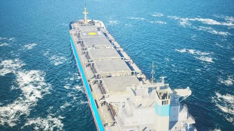 Aerial View Of Container Ship Stock Photos