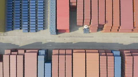 Aerial view of containers Stock-Footage 112825391