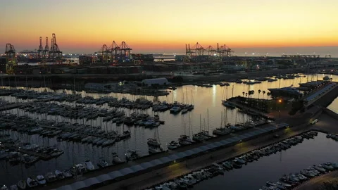 Aerial view of Containers Zone Area Stock Footage 143957503