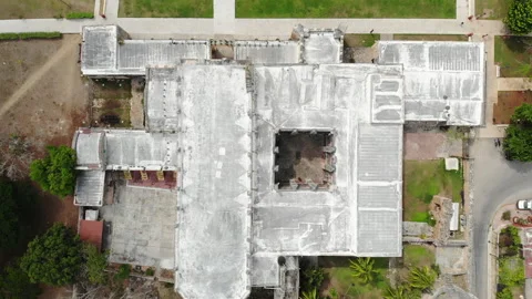 Aerial view of Convent de San Bernardino de Siena in Valladolid, Mexico Stock Footage 158540975