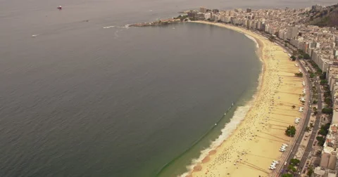 Aerial View of Copacabana Beach Stock Footage 64863701