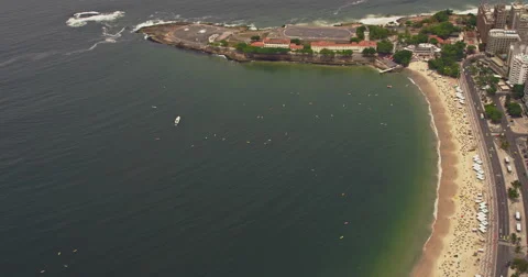 Aerial View of Copacabana Beach Stock Footage 64863791
