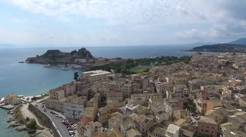 Aerial View of Corfu Greece 스톡 동영상 67468575