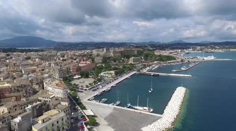 Aerial View of Corfu Greece 스톡 동영상 67470035