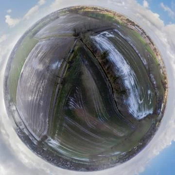 Aerial view of Corn fields after a rainy season Fotos Stock