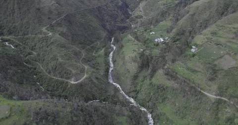 Aerial View of Cornfields and Lush Valley Stock Footage 280092907