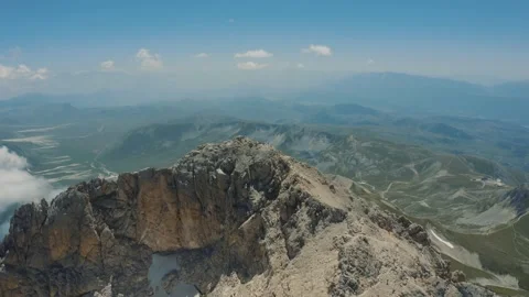 Aerial view of Corno Grande, Gran Sasso Abruzzo Italy 4K Stock Footage 210426419