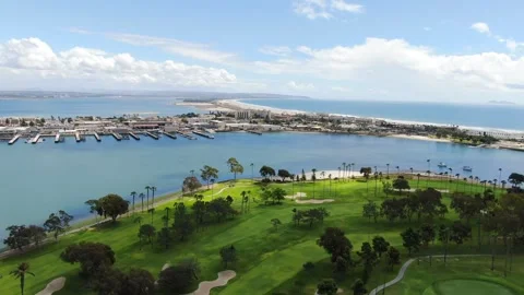 Aerial View Of Coronado Golf Course And Naval Amphibious Base Stock Footage 333945878