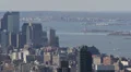 Aerial View Corporate Towers in Downtown Manhattan, New York City Liberty Statue HD Footage