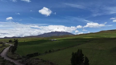Aerial View of Cotopaxi Volcano in Ecuador Stock Footage 336795612