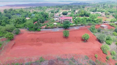 Aerial View of Cottage in Hamlet Stock Footage 280468002