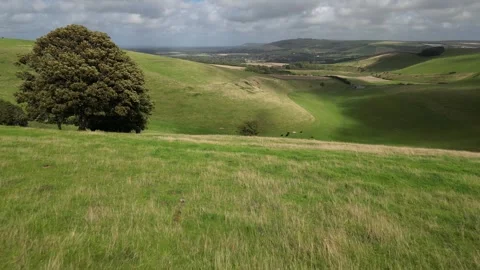 Aerial view of the countryside around Steyning Ring, West Sussex, UK. Stock Footage 249276961