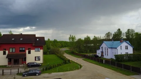 Aerial view of countryside, drone top view 4K UHD video Stock Footage