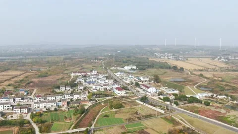 Aerial view of countryside Stockbeeldmateriaal 240156558