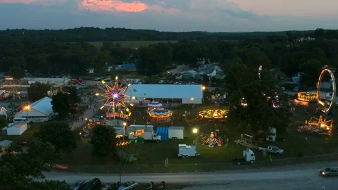Aerial View of County Fair Video stock 102144525