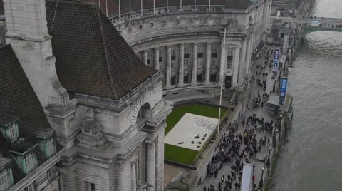 Aerial view on county hall now hotel england uk europe Stock-Footage 63510653
