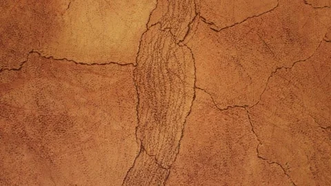 Aerial view of cracked earth surface texture, Greece. Stock Footage 313931674