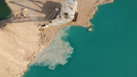 Aerial View of Crane Dredging Work at Fishing Hole Road, Grand Bahama Stock Footage 89654942