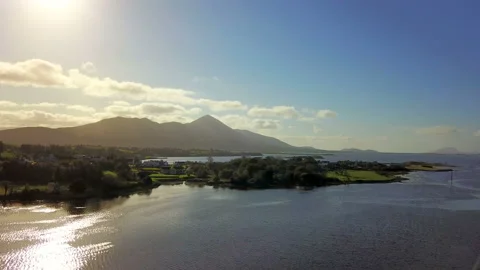 Aerial view of Croagh Patrick mount in Ireland Stock Footage 86660267