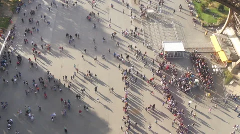 Aerial view of crowd and line of people Stock Footage 41680739
