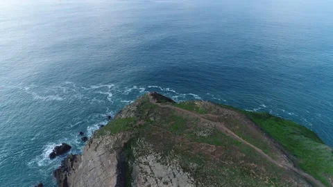 Aerial view of Croyde, Devon (29) Stock Footage 163656346