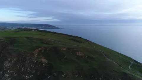 Aerial view of Croyde Devon Landscape (11) Stock Footage 163652613