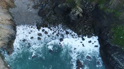Aerial view of Croyde Devon Landscape (13) Stock Footage 163652779