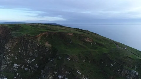 Aerial view of Croyde Devon Landscape (10) Stock Footage 163653006