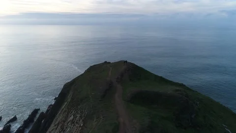 Aerial view of Croyde Devon Landscape (14) Stock Footage 163653026