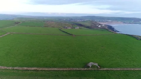 Aerial view of Croyde Devon Landscape (22) Stock Footage 163654594