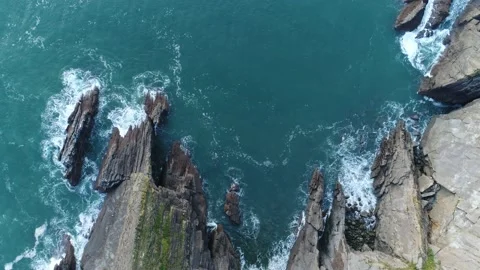 Aerial view of Croyde Devon Landscape (25) Stock Footage 163654853