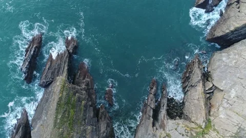 Aerial view of Croyde Devon Landscape (26) Stock Footage 163655053