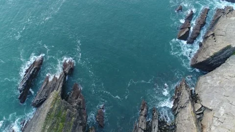 Aerial view of Croyde Devon Landscape (27) Stock Footage 163655863
