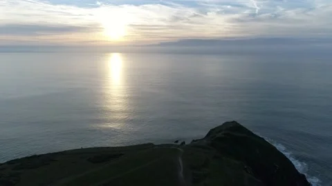 Aerial view of Croyde Devon Landscape (24) Stock Footage 163655913
