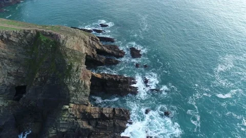 Aerial view of Croyde Devon Landscape (30) Stock Footage 163656168