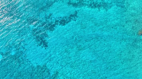 Aerial view of the crystal clear texture of sea water. Stock Footage 335145351