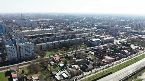 Aerial view of Csepel Stock Footage 304782108
