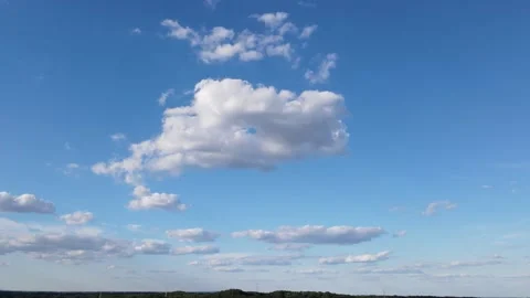 Aerial View of Cumulus Clouds. Pan Right -08 Stock Footage 202798306