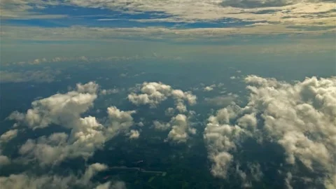 Aerial View of Cumulus Cloudscape at High Altitude Stock Footage 310418871