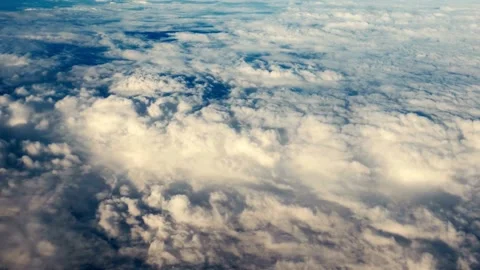 Aerial View of Cumulus Cloudscape at Sunset Video stock 308633038