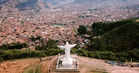 Aerial view of Cusco in Peru 스톡 동영상 101119196