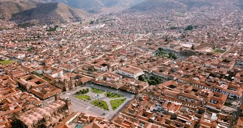 Aerial view of Cusco in Peru Stock Footage 101119671