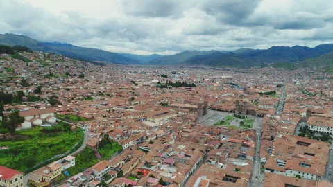 Aerial view of Cusco, Peru Stock Footage 311288880