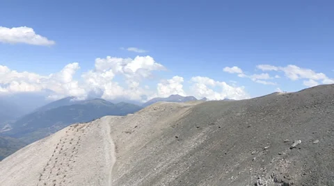 Aerial view of cyclist going uphill Stock Footage 33408997